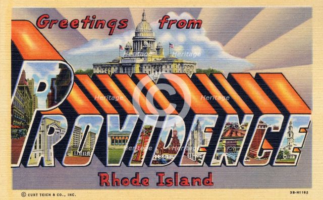 'Greetings from Providence, Rhode Island', postcard, 1943. Artist: Unknown