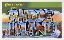 Greetings from Rhode Island postcard, 1939