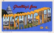 Greetings from Washington, DC postcard, 1942