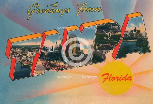 'Greetings from Tampa, Florida', c1940s. Artist: Unknown.