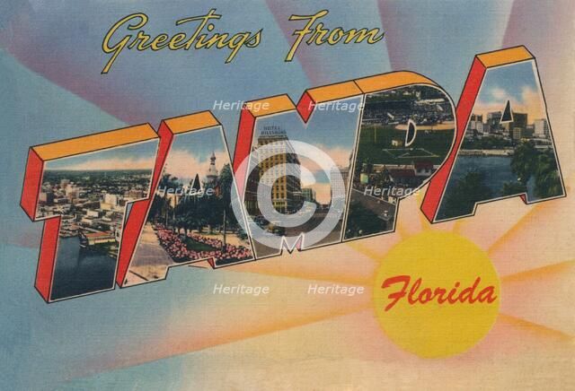 'Greetings from Tampa, Florida', c1940s. Artist: Unknown.