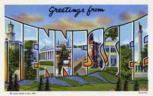Greetings from Tennessee postcard, 1939