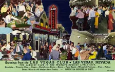Greetings from the Las Vegas Club, Las Vegas, Nevada postcard, 1940