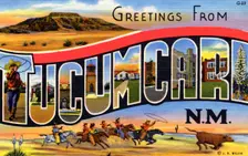 Greetings from Tucumcari, New Mexico postcard, 1939