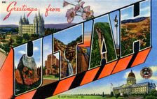 Greetings from Utah postcard, 1941