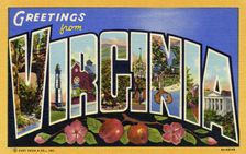 Greetings from Virginia postcard, 1939