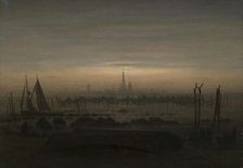 Greifswald in Moonlight, 1817. Creator: Caspar David Friedrich