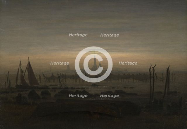 Greifswald in Moonlight, 1817. Creator: Caspar David Friedrich.