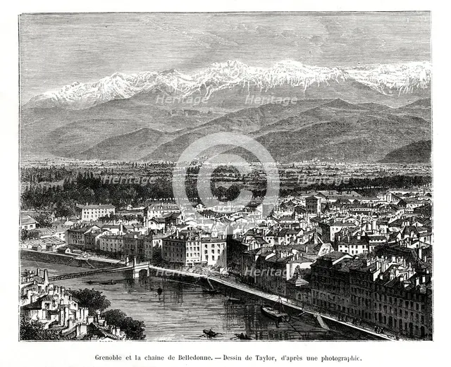 Grenoble from the Belledonne range, France, 1886. Artist: Unknown
