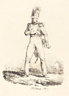 Grenadier, 1817. Creator: Emile Jean-Horace Vernet