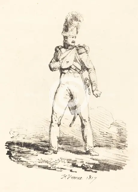 Grenadier, 1817. Creator: Emile Jean-Horace Vernet.