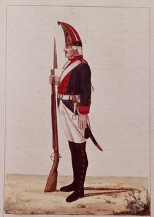 Grenadier of the First Marine Battalion, 1786. Artist: Anonymous