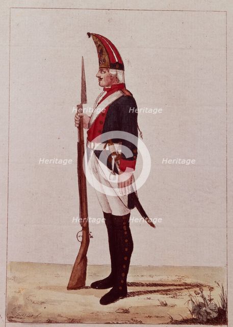 Grenadier of the First Marine Battalion, 1786. Artist: Anonymous  