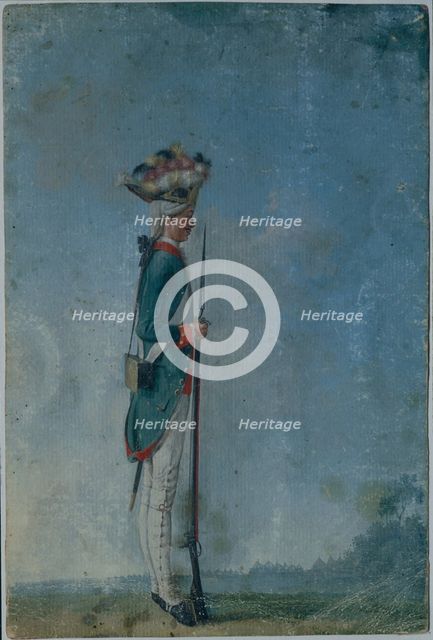 Grenadier of the Preobrazhensky Regiment, End of 1770s. Artist: Anonymous  