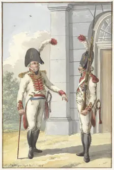 Grenadier Officer and the municipality of the Livonian Guard, 1806. Creator: Jan Antony Langendijk
