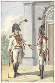 Grenadier Officer and the municipality of the Livonian Guard, 1806. Creator: Jan Antony Langendijk