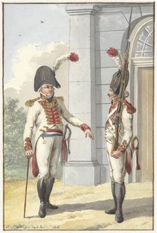 Grenadier Officer and the municipality of the Livonian Guard, 1806. Creator: Jan Antony Langendijk