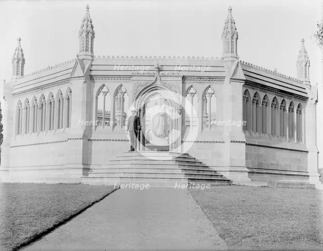 Grenadier at Memorial Well, Cawnpore, India, 1902. Creator: Kirk & Sons of Cowes.