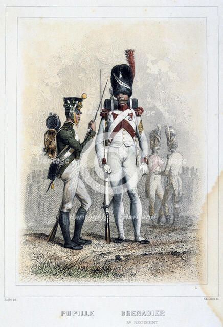 'Grenadier and Pupil of the 3rd Regiment', 1859.  Artist: Auguste Raffet