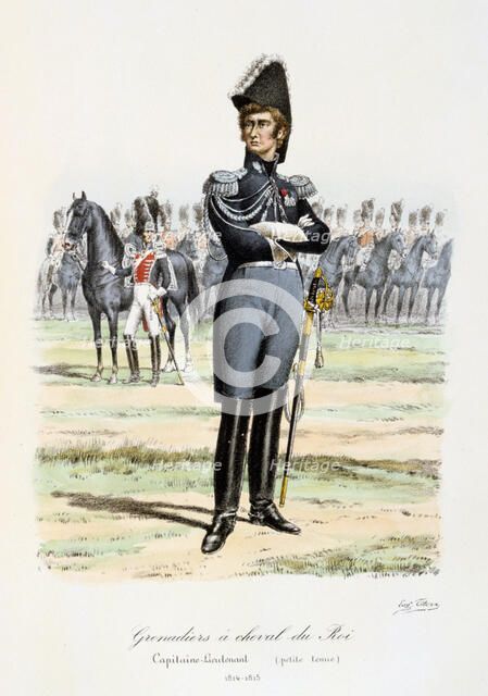 'Grenadiers à Cheval du Roi, Capitaine-Lieutenant' 1814-15 Artist: Eugene Titeux
