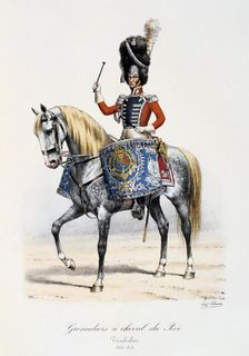 Grenadiers à Cheval du Roi, Timpanist, 1814-15 Artist: Eugene Titeux