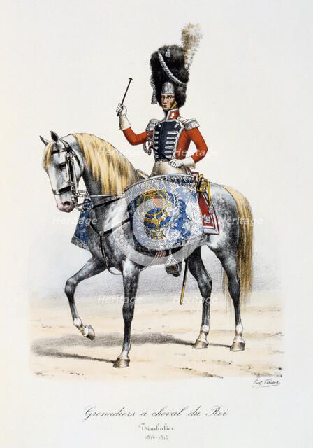 'Grenadiers à Cheval du Roi, Timpanist, 1814-15'. Artist: Eugene Titeux