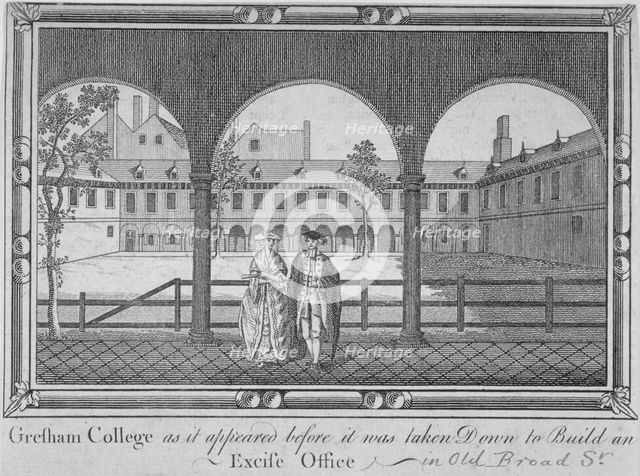 Gresham College, City of London, 1760. Artist: Anon
