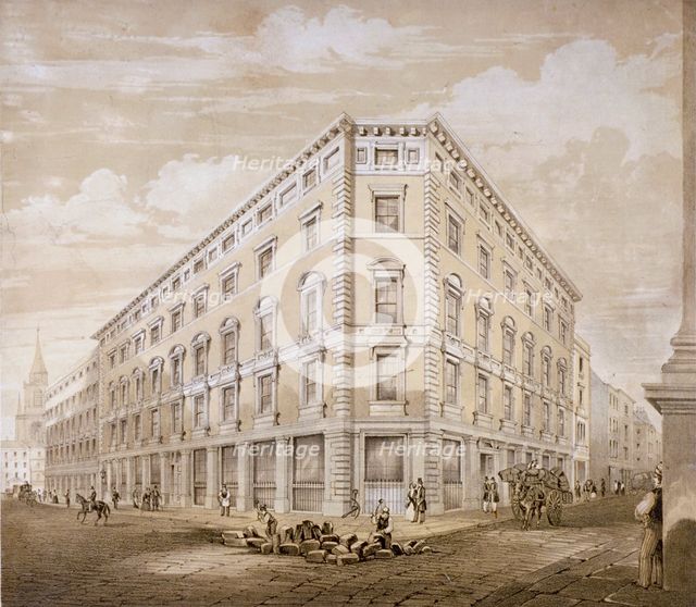 Gresham Street, City of London, 1840.                                                  Artist: Martin & Hood