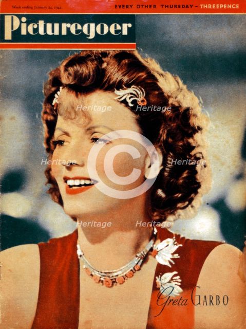 Greta Garbo (1905-1990), Swedish-born American actress, 1942. Artist: Unknown