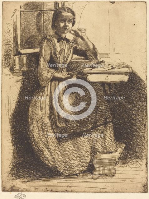 Gretchen at Heidelberg, 1858. Creator: James Abbott McNeill Whistler.