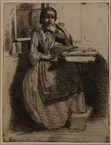 Gretchen at Heidelberg, 1858. Creator: James Abbott McNeill Whistler