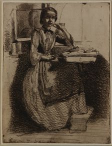 Gretchen at Heidelberg, 1858. Creator: James Abbott McNeill Whistler