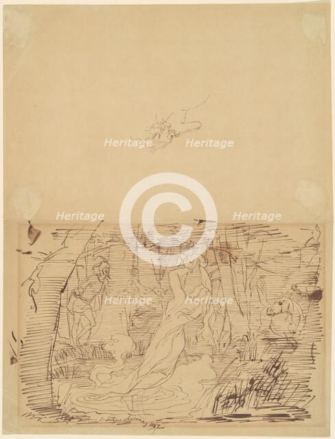 Gretchen Murdering Her Child, 1852. Creator: Emanuel Gottlieb Leutze.