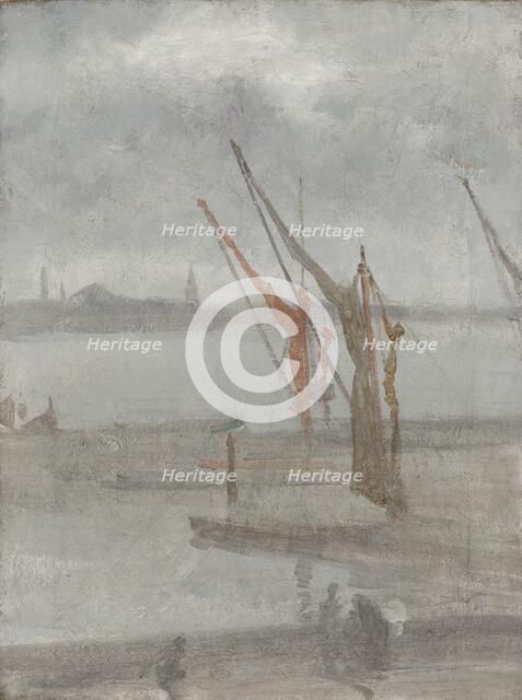 Grey and Silver: Chelsea Wharf, c. 1864/1868. Creator: James Abbott McNeill Whistler.