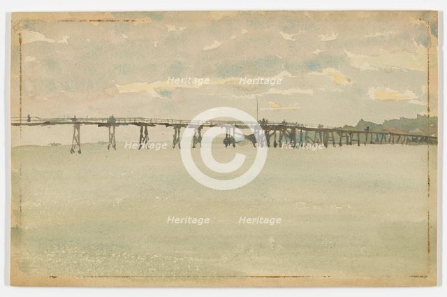 Grey and Silver - Pier, Southend, 1882-1883. Creator: James Abbott McNeill Whistler.