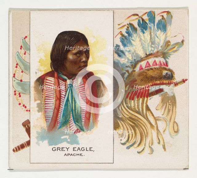 Grey Eagle, Apache, from the American Indian Chiefs series (N36) for Allen & Ginter Cigare..., 1888. Creator: Allen & Ginter.