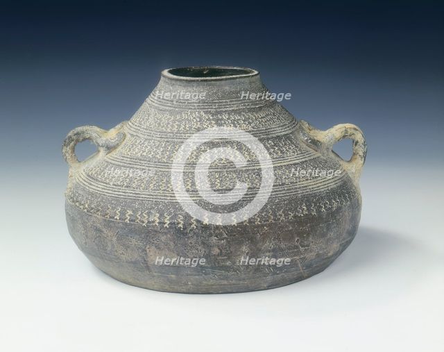 Grey pottery vessel, Warring States period/early Han dynasty, China, 3rd century BC. Creator: Unknown.