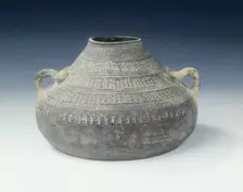 Grey pottery vessel, Warring States period/early Han dynasty, China, 3rd century BC. Creator: Unknown