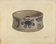 Grey Stoneware Cuspidor, 1935/1942. Creator: Frank Fumagalli