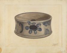 Grey Stoneware Cuspidor, 1935/1942. Creator: Frank Fumagalli