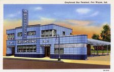 Greyhound Bus terminal, Fort Wayne, Indiana, USA, 1940