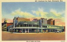 Greyhound Bus depot, Minneapolis, Minnesota, USA, 1937
