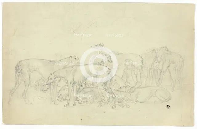 Greyhounds and Their Keeper, n.d. Creator: Sawrey Gilpin.