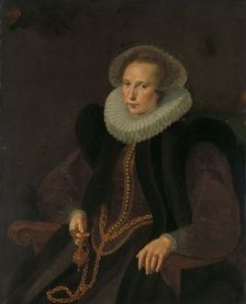Griete Jacobsdr van Rhijn (1585-1652), Wife of Jacob Cornelisz Banjaert, called van Neck, 1605. Creator: Cornelius Ketel