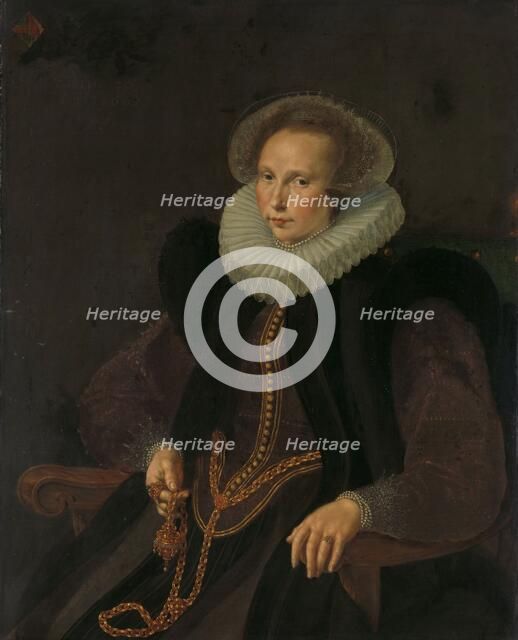 Griete Jacobsdr van Rhijn (1585-1652), Wife of Jacob Cornelisz Banjaert, called van Neck, 1605. Creator: Cornelius Ketel.