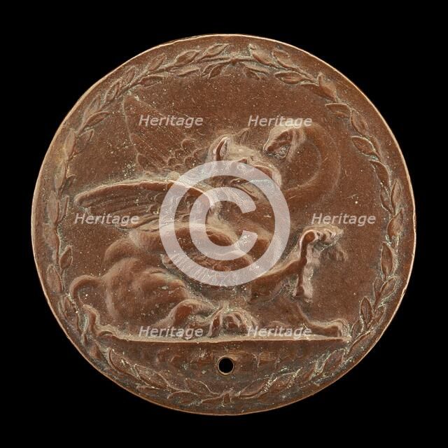 Griffin and Serpent Fighting [reverse], c. 1540. Creator: Unknown.