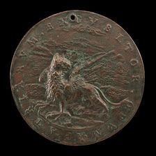 Griffin, Ducally Gorged, in a Landscape [reverse], 1577 or after. Creator: Bernardo Rantvic