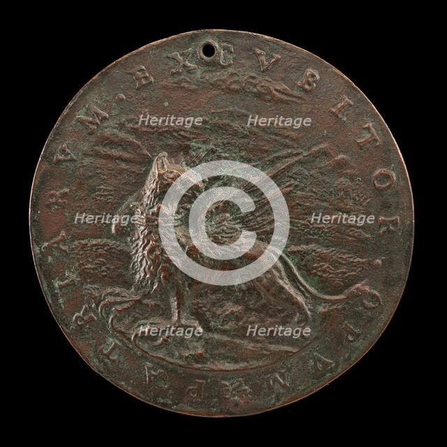 Griffin, Ducally Gorged, in a Landscape [reverse], 1577 or after. Creator: Bernardo Rantvic.