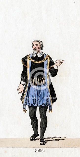 Griffith, costume design for Shakespeare's play, Henry VIII, 19th century. Artist: Unknown
