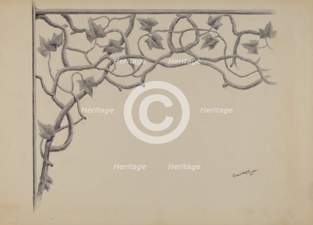 Grille on Porch, 1937. Creator: Charles Moss.